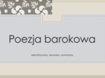 prezentacja, Poezja barokowa, gotowa lekcja z zadaniami, 17 slajdów