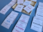 Części zdania - język polski - karty montessori