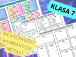 Chemia 7. Właściwości wybranych metali - plakat + sketchnotka +karta pracy