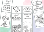 Zakładki na Dzień Mamy i Dzień Taty do kolorowania