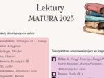 Checklista lista lektur maturalnych 2025