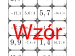 Domino - Dzielenie dodatnich i ujemnych liczb dziesiętnych przez liczbę całkowitą | matematyka