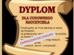 ?Dyplom dla cudownego nauczyciela - zakończenie roku szkolnego