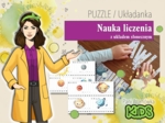Edukacja przedszkolna/wczesnoszkolna. Nauka liczenia i pisania. Puzzle z motywem układu słonecznego. Pani Atomówka KIDS.