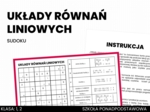 Układy równań liniowych. Sudoku. Matematyka. Liceum. Technikum. Szkoła ponadpodstawowa