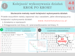 KOLEJNOŚĆ WYKONYWANIA działań - KROK PO KROKU / KARTY PRACY kl.4 – kl.8 oraz kl.1 szkoły średniej PDF / 470 przykładów + ROZWIĄZANIA