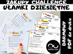 Darmowe wyzwanie matematyczne - Zakupy Challenge. Jednostki monetarne, ułamki dziesiętne.