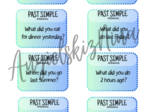 Past Simple - 80 speaking cards - questions - karty do speakingu - angielski - egzamin ósmoklasisty
