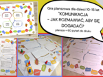 Gra planszowa „Komunikacja – jak rozmawiać, aby się dogadać? Plansza + 60 pytań” dla dzieci i młodzieży 10-15 lat” – pomoc edukacyjna do druku