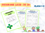 Dodawanie do 30 - karta pracy dla dwóch grup, kartkówka