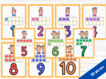 PAKIET EDUKACYJNY – CYFRY 1–10 z elementami do liczenia i gestami palców