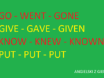 English irregular verbs - karta do druku i wypełnienia