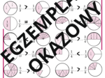 Porównywanie ułamków o jednakowych mianownikach lub licznikach - plastyczna karta pracy