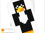 kodowanka MINECRAFT pingwin, kodowanie, offline, kolorowanka odkoduj obrazek