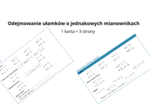 ODEJMOWANIE UŁAMKÓW O JEDNAKOWYCH MIANOWNIKACH – karta pracy, która naprawdę działa