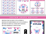 Zestaw Etykiety, Medaliony, Dyplom, Naklejka z nazwą grupy - Dla Grupy Motylki