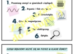 Czego będziemy uczyć się na fizyce w klasie ósmej - wklejka do zeszytu.