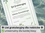 ✉️ List gratulacyjny dla rodziców – uniwersalny szablon na zakończenie roku
