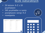 Pierwiastek kwadratowy liczb naturalnych | matematyka | 26 kolumn