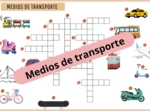 Krzyżówka obrazkowa „Medios de transporte” (środki transportu) – z odpowiedziami
