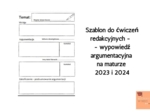 Wypowiedź argumentacyjna - szablon