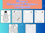 Christmas mazes and wordsearch puzzles