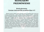 REDAGUJEMY PRZEMÓWIENIE. KROK PIERWSZY. ZESTAW ĆWICZEŃ DLA UCZNIÓW KLAS 4-5.