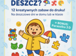 Karty obrazkowe – „Co robić, gdy pada deszcz?” (puzzle, układanki, klocki, lepienie z plasteliny).