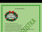 Let's talk about Christmas!- 30 pytań do ucznia- konwersacje