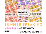 SUMMER SPEAKING - MEGA PAKA: aż 564 Speaking Cards– 6 zestawów – angielski – mówienie - wakacje - lato - A2-B1+