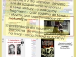 KAMIENIE NA SZANIEC jako literatura faktu. Wklejka, prezentacja: praca z tekstem