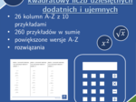 Kwadrat i pierwiastek kwadratowy liczb dziesiętnych dodatnich i ujemnych | matematyka | 26 kolumn