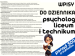 Wpisy do Dziennika - Psycholog - liceum i technikum - gotowce, inspiracje, przykłady