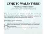 CZYJE TO WALENTYNKI? ĆWICZENIE DLA UCZNIÓW KLAS ÓSMYCH- PRZYPOMNIENIE LOSÓW BOHATERÓW LEKTUR OBOWIĄZKOWYCH I NIEOBOWIĄZKOWYCH