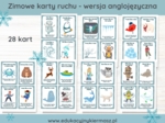 Zimowe karty ruchu dla dzieci - wersja anglojęzyczna