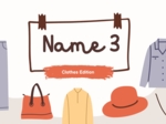 Name 3 – Clothes Edition ubrania, słownictwo, gra językowa, mówienie, powtórka, dzieci, szkoła podstawowa, speaking, komunikacja, nauka przez zabawę, A1–A2. clothes, vocabulary, speaking activity, ESL game, kids, English lesson, warm-up, fun learning, te