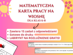 🌸 Matematyczna Karta Pracy idealna na wiosenną lekcję – Wiosenne Wyzwania – Klasy 4-6 – Obliczenia, Procenty, Geometria, Czas! 🌿📚