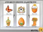 DEKORACJE dwustronne – WIOSNA, WIELKANOC zestaw pomarańczowy