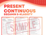 PRESENT CONTINUOUS – Egzamin Ósmoklasisty (E8) + answer key | ESL A2+ / B1 | Zadania przygotowujące do egzaminu 8-klasisty z języka angielskiego