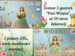 Zestaw Gazetek Pani Wiosna| Zawiera 2 plakaty XXL- 4 x A4| Napis wiosna w 2 wersjach graficznych| Łącznie aż 50 stron wiosennych dekoracji