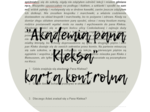 "Akademia Pana Kleksa" (karta kontrolna)