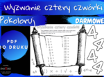 Matematyczne Wyzwanie Cztery Czwórki. PDF do druku i pokolorowania.