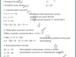 Wstęp do wyrażeń algebraicznych i równań - notatka