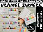 DARMOWE ułamki zwykłe - wprowadzenie. Moje imię w ułamkach. Ułamek jako część całości, ułamki na osi liczbowej.