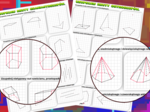 (klasa 5 klasa 6) Uzupełnianie rzutów brył (graniastosłupów i ostrosłupów) - 2 karty pracy.