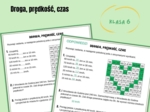Droga, prędkość, czas, karta pracy, kodowanie, klasa 6, walentynki