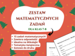 Matematyczna karta pracy „Mikołajkowe zadania tekstowe” – klasy 7–8, matematyka, grudniowe lekcje 🎅❄️