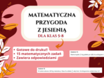 🍂 Matematyczna jesień 🧮 – karta pracy z odpowiedziami | matematyka, klasy 5–8, jesień, ułamki, działania, równania, pole figur, szkoła podstawowa