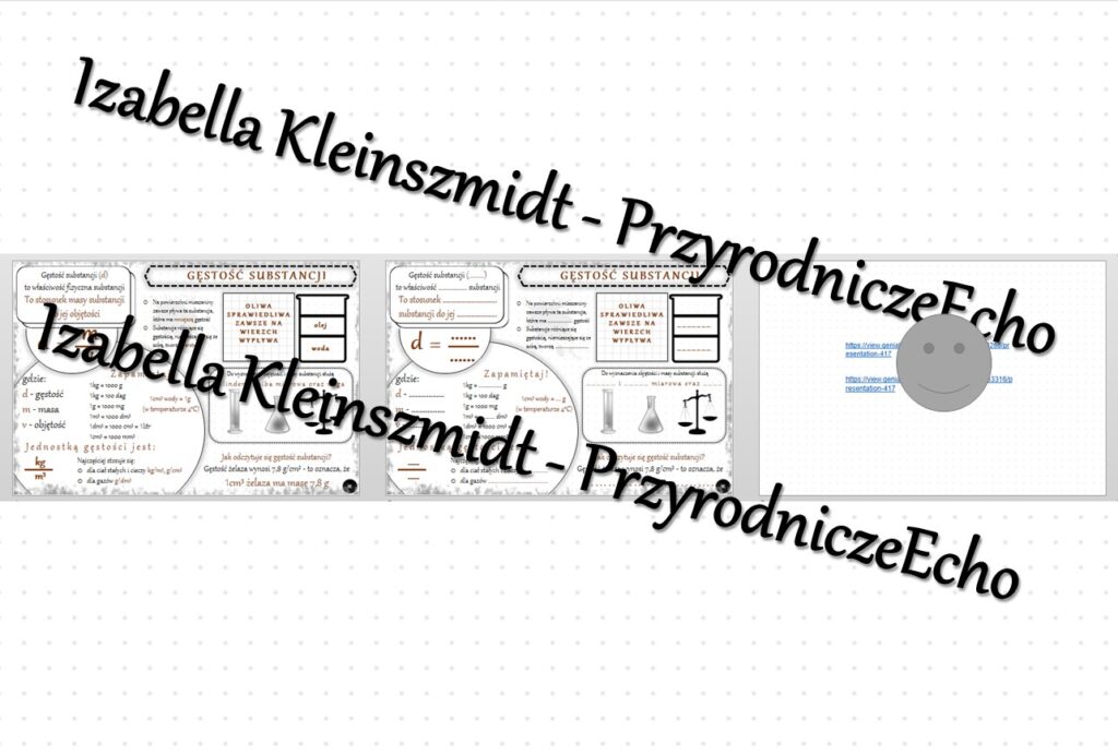 Minizestaw na temat Gęstość substancji sketchnotka karta pracy w