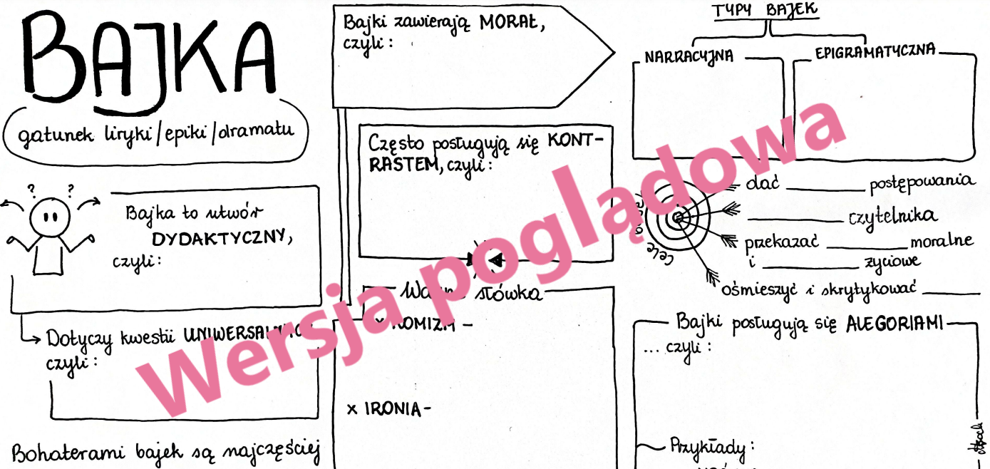 BAJKI karta pracy na lekcję wprowadzającą Złoty nauczyciel